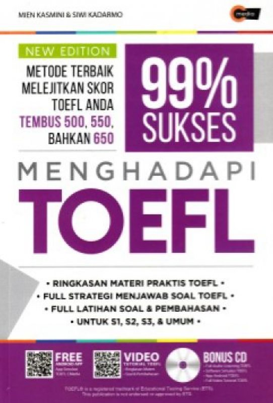 Cover Buku New Edition 99% Sukses Menghadapi TOEFL + CD