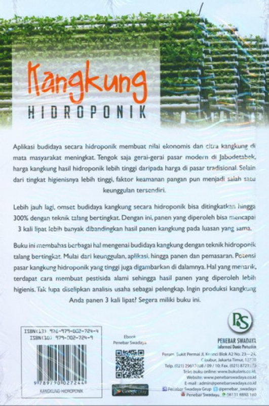 Cover Belakang Buku Kangkung Hidroponik