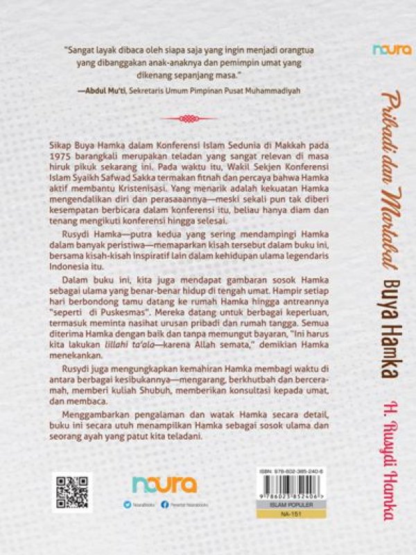 Cover Belakang Buku Pribadi Dan Martabat Buya Hamka