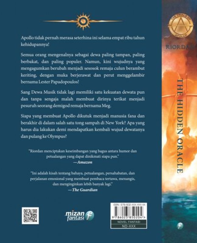 Cover Belakang Buku Trials Of Apollo #1: The Hidden Oracle