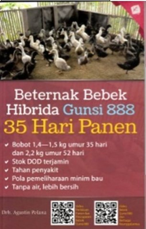 Cover Buku Berternak Bebek Hibrida Gunsi 888: 35 Hari Panen