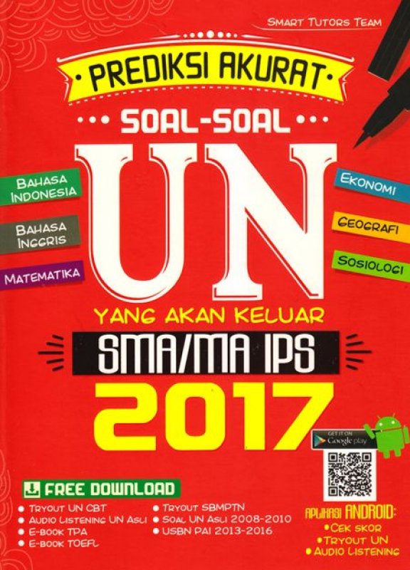 Cover Buku Prediksi Akurati Soal-Soal UN Yang Akan Keluar SMA/Ma IPS 2017
