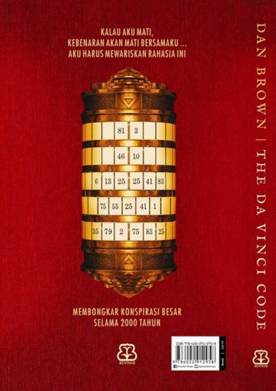 Cover Belakang Buku The Da Vinci Code-New
