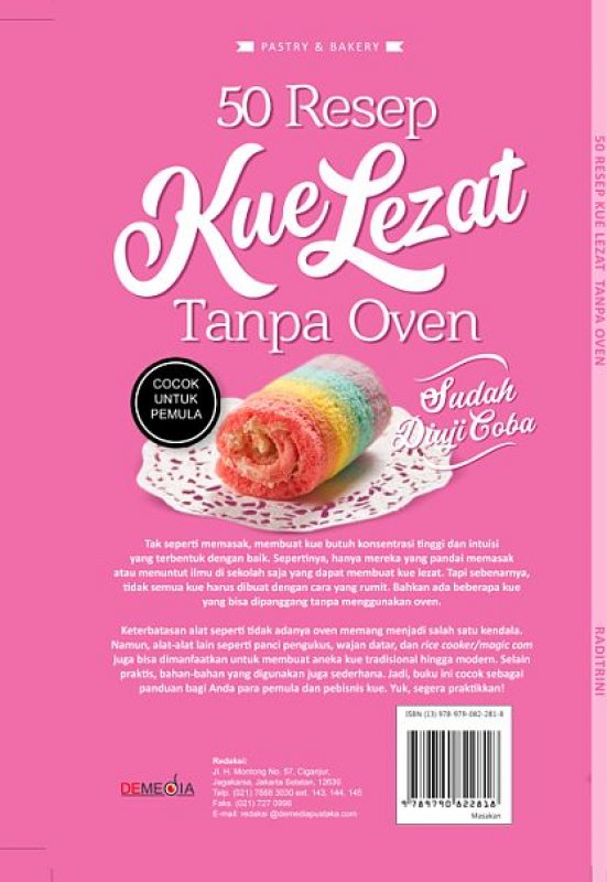 Cover Belakang Buku 50 Resep Kue Lezat Tanpa Oven [BONUS BLOCK NOTE]