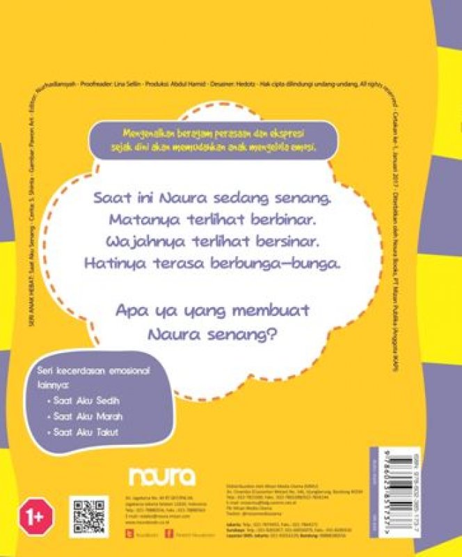Cover Belakang Buku Seri Anak Hebat: Saat Aku Senang (Board Book)