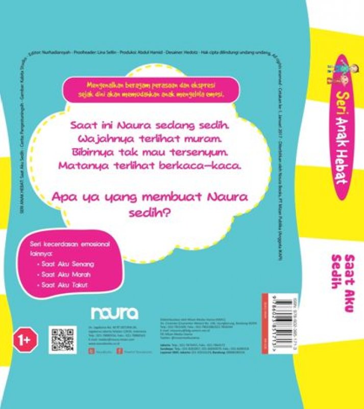 Cover Belakang Buku Seri Anak Hebat: Saat Aku Sedih (Board Book)