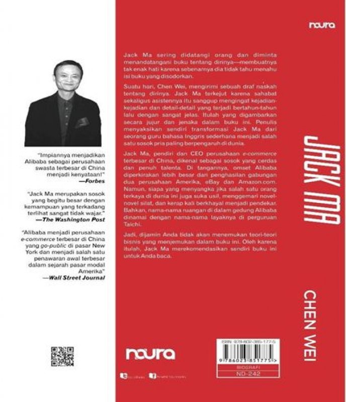Cover Belakang Buku Jack Ma : Sisi-Sisi Tak Terduga Sang Godfather Bisnis China