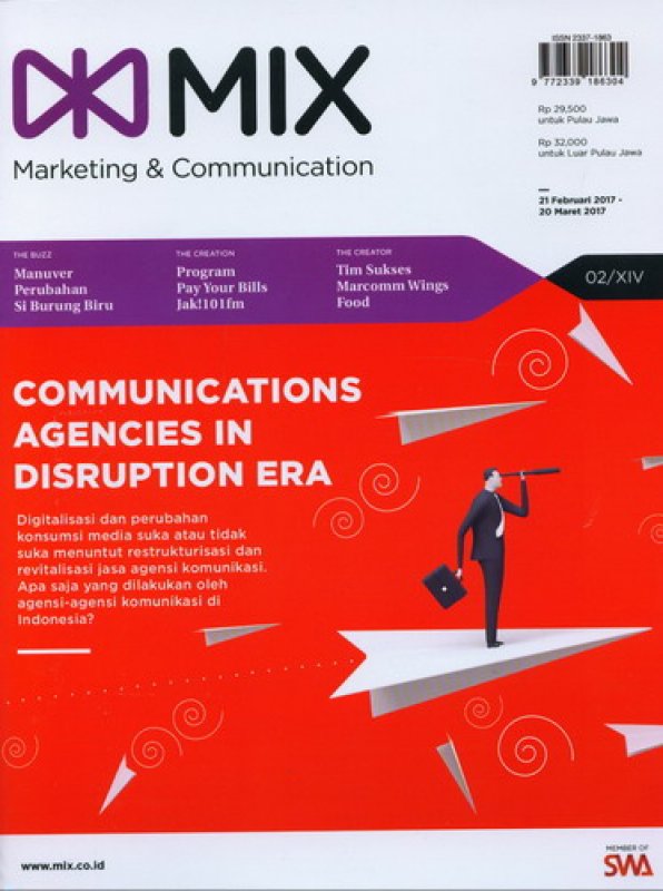 Cover Buku Majalah MIX Marketing Communications Edisi 10 | 20 Februari - 20 Maret 2017