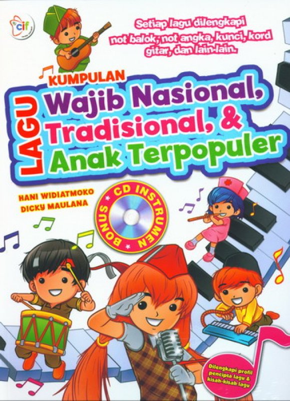 Cover Buku Kumpulan Lagu Wajib Nasional, Tradisional & Anak Terpopuler + CD