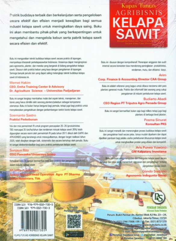 Cover Belakang Buku Kupas Tuntas Agribisnis Kelapa Sawit