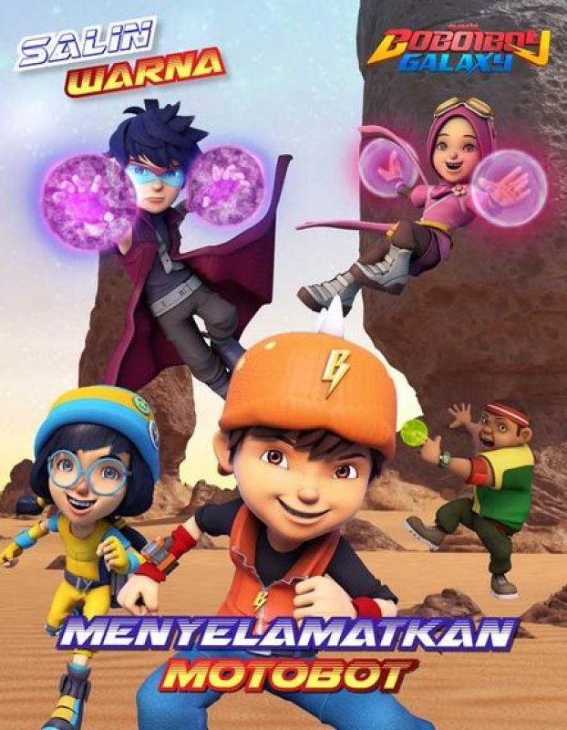 Cover Buku Salin Warna Boboiboy Galaxy: Menyelamatkan Motobot