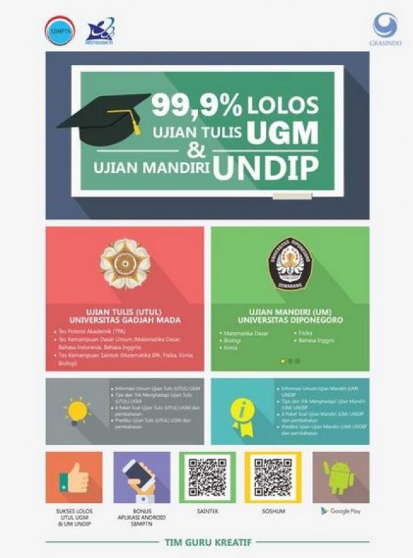 Cover Buku 99,9% Lolos Ujian Tulis UGM & Ujian Mandiri UNDIP