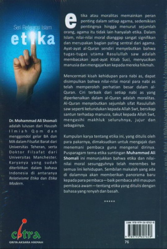 Cover Belakang Buku Seri Referensi Islam Etika