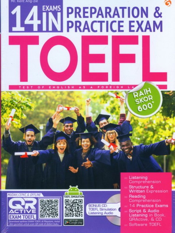 Cover Buku 14 EXAM IN Preparation & Practice Exam TOEFL