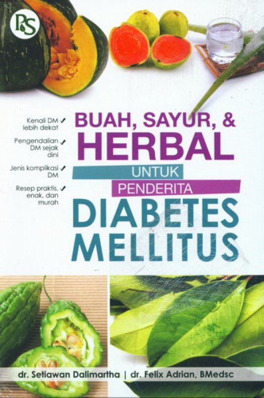 Cover Buku Buah, Sayur & Herbal Untuk Penderita Diabetes Mellitus